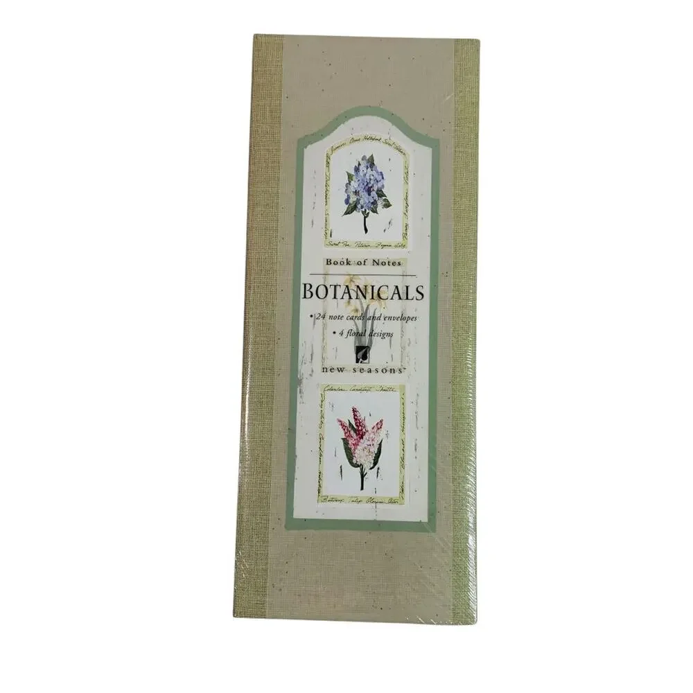 Book of Notes Botanicals New 24 Note Cards and Envelopes 4 Designs